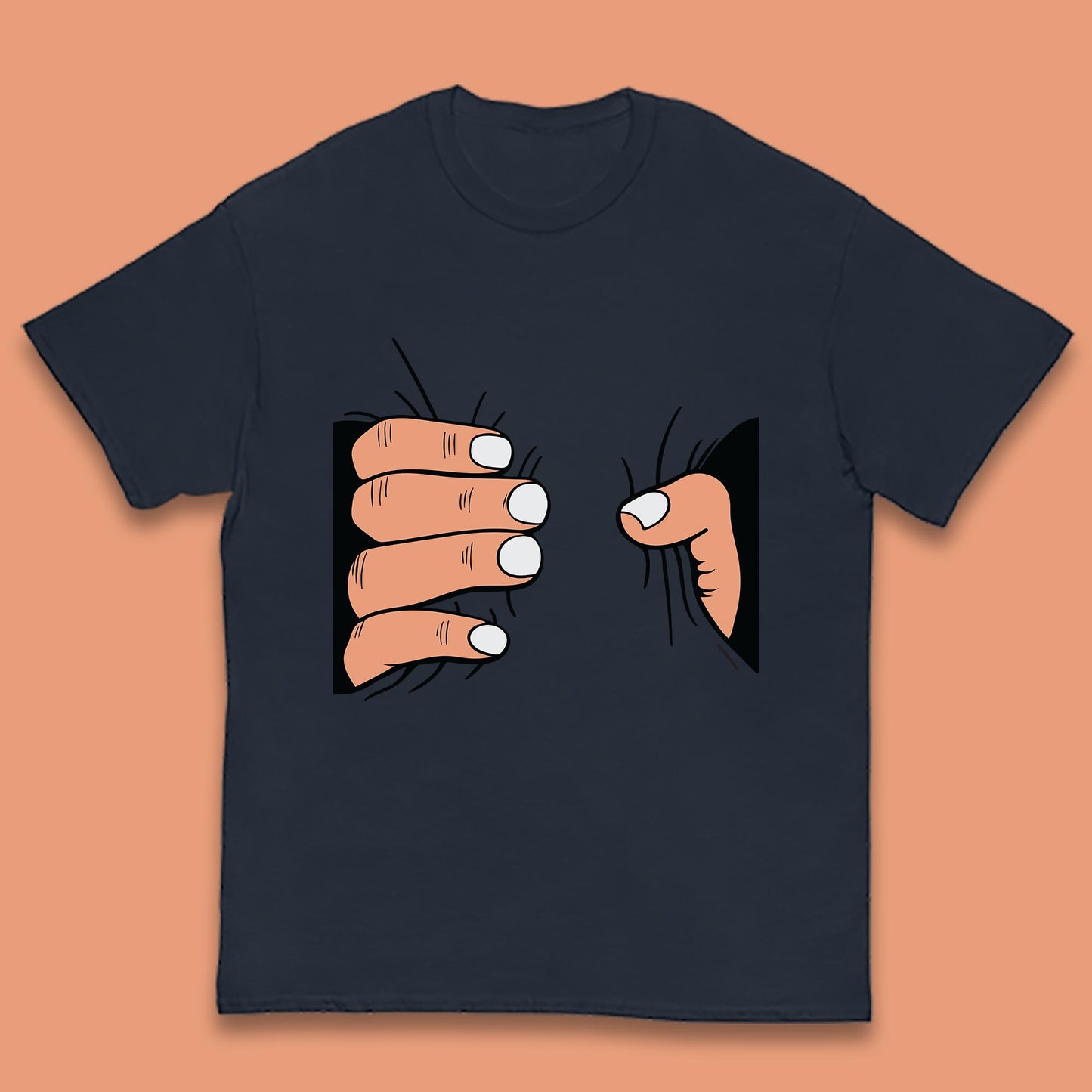 Crushing Handshake Big Hand Squeezing Funny Hand Grabbing Photographic Kids T Shirt