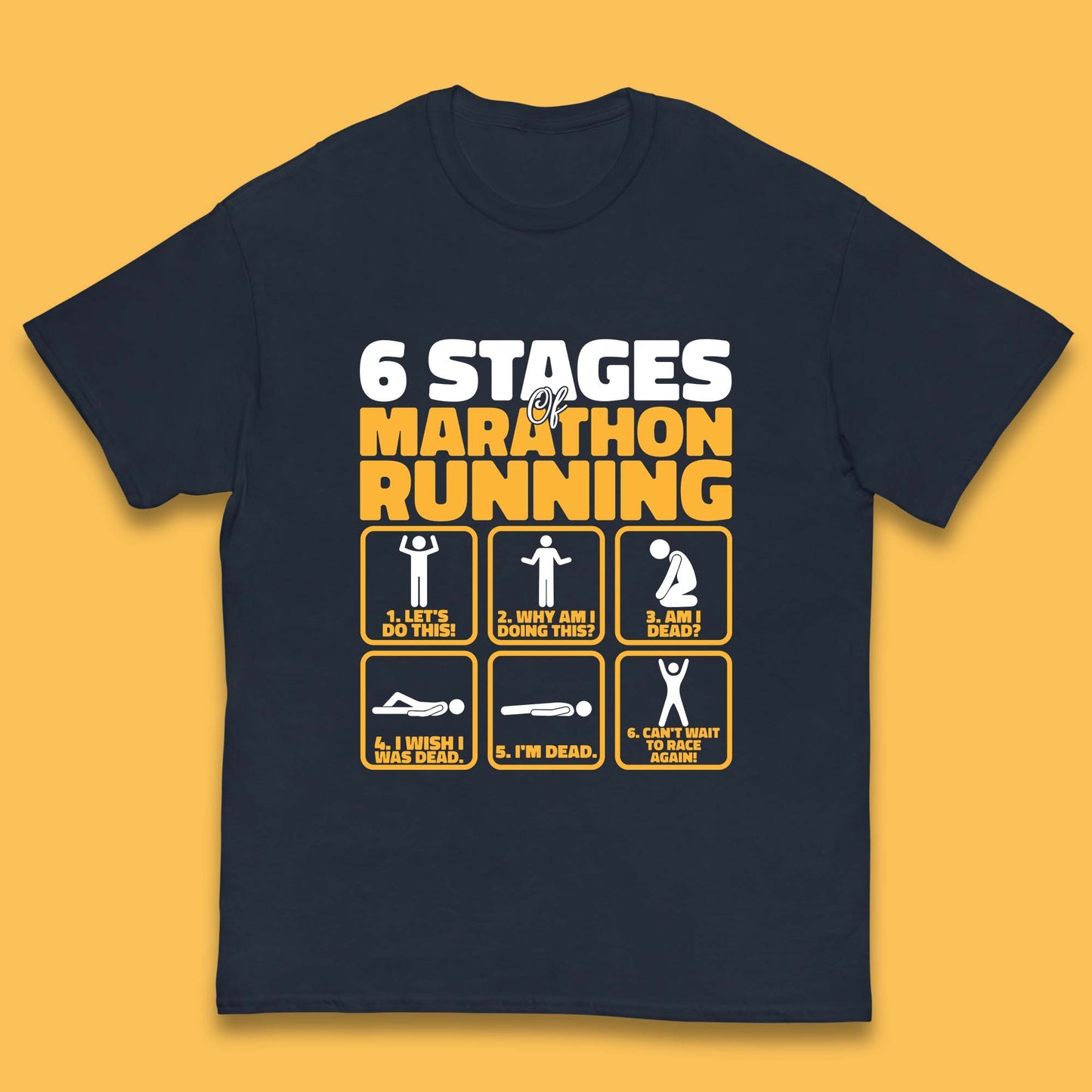 6 Stages Of Marathon Running  Kids T Shirt