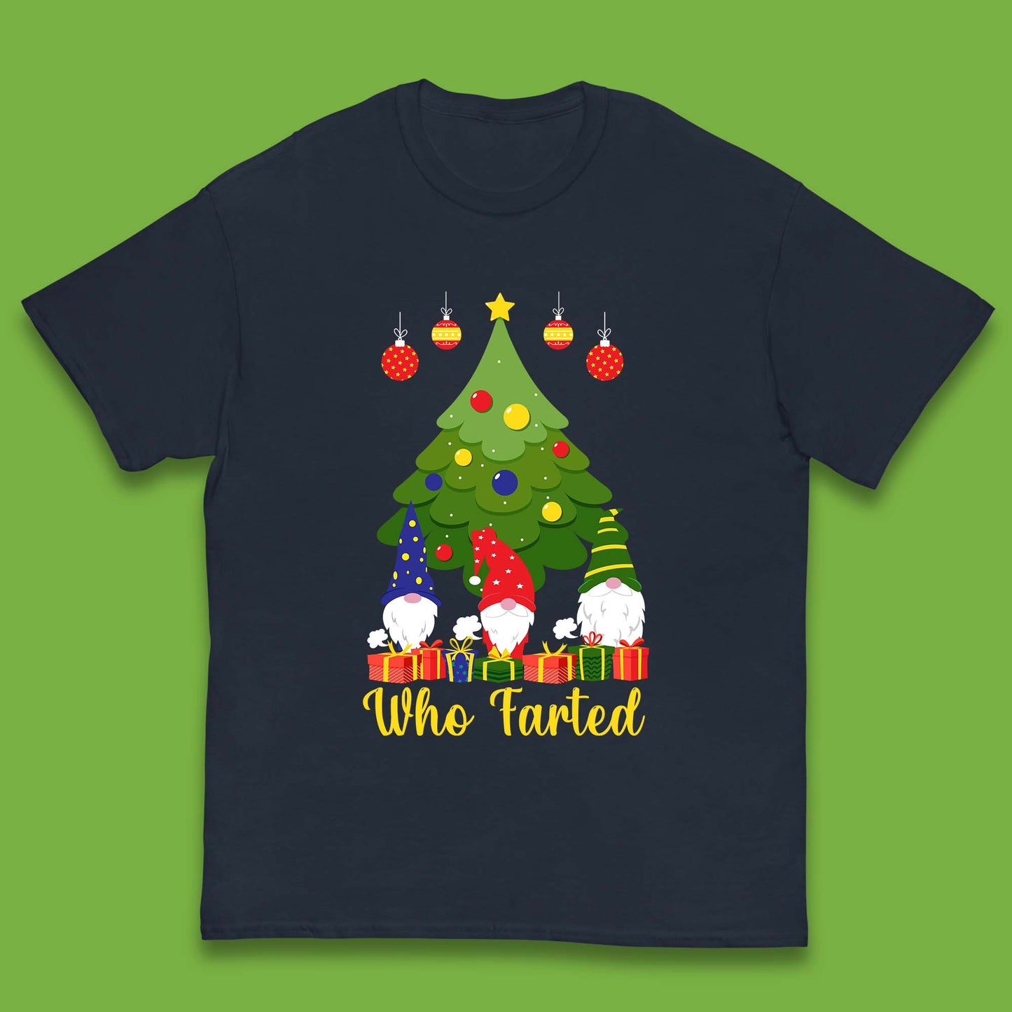 who farted christmas gnomes funny t shirt