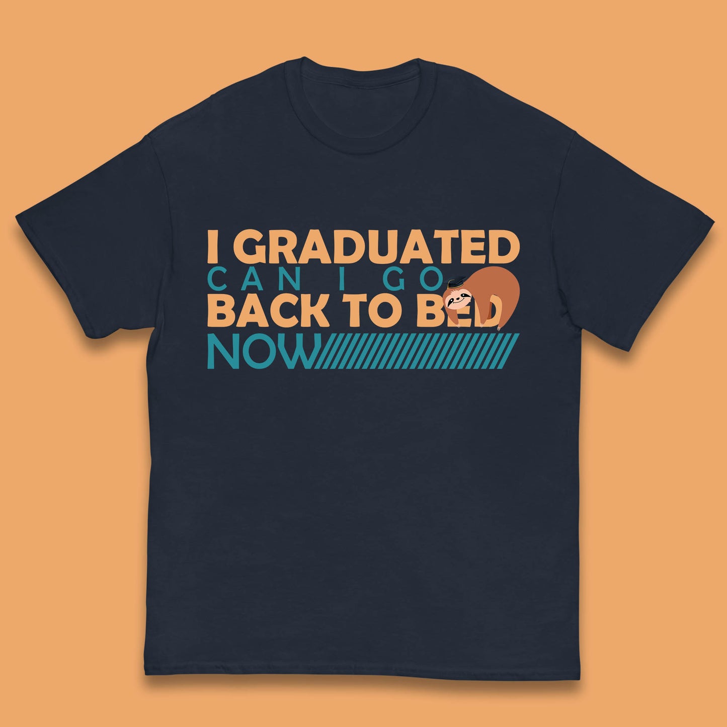 I Graduated Can I Go Back To Bed Now Funny Sleeping Sloth Graduation Kids T Shirt