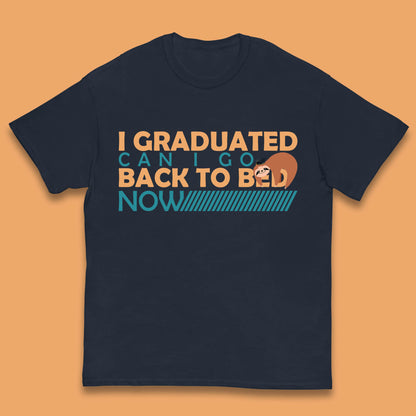 I Graduated Can I Go Back To Bed Now Funny Sleeping Sloth Graduation Kids T Shirt