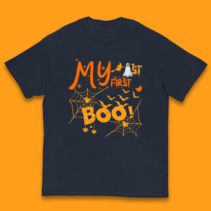 My First Boo Halloween Funny Boo Ghost Spooky Vibes Kids T Shirt