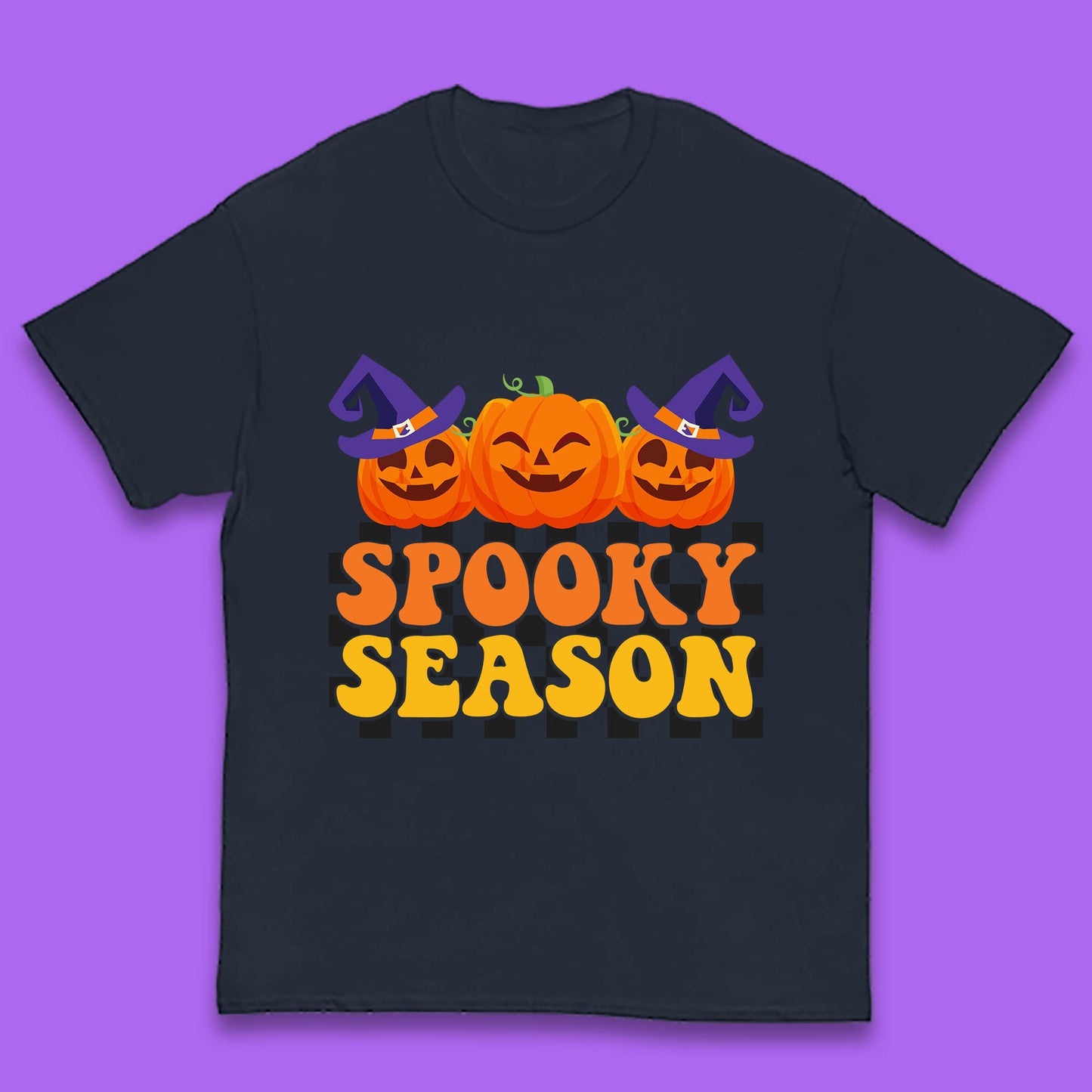 Spooky Season Halloween Jack-O-Lantern Pumpkins Spooky Vibes Kids T Shirt