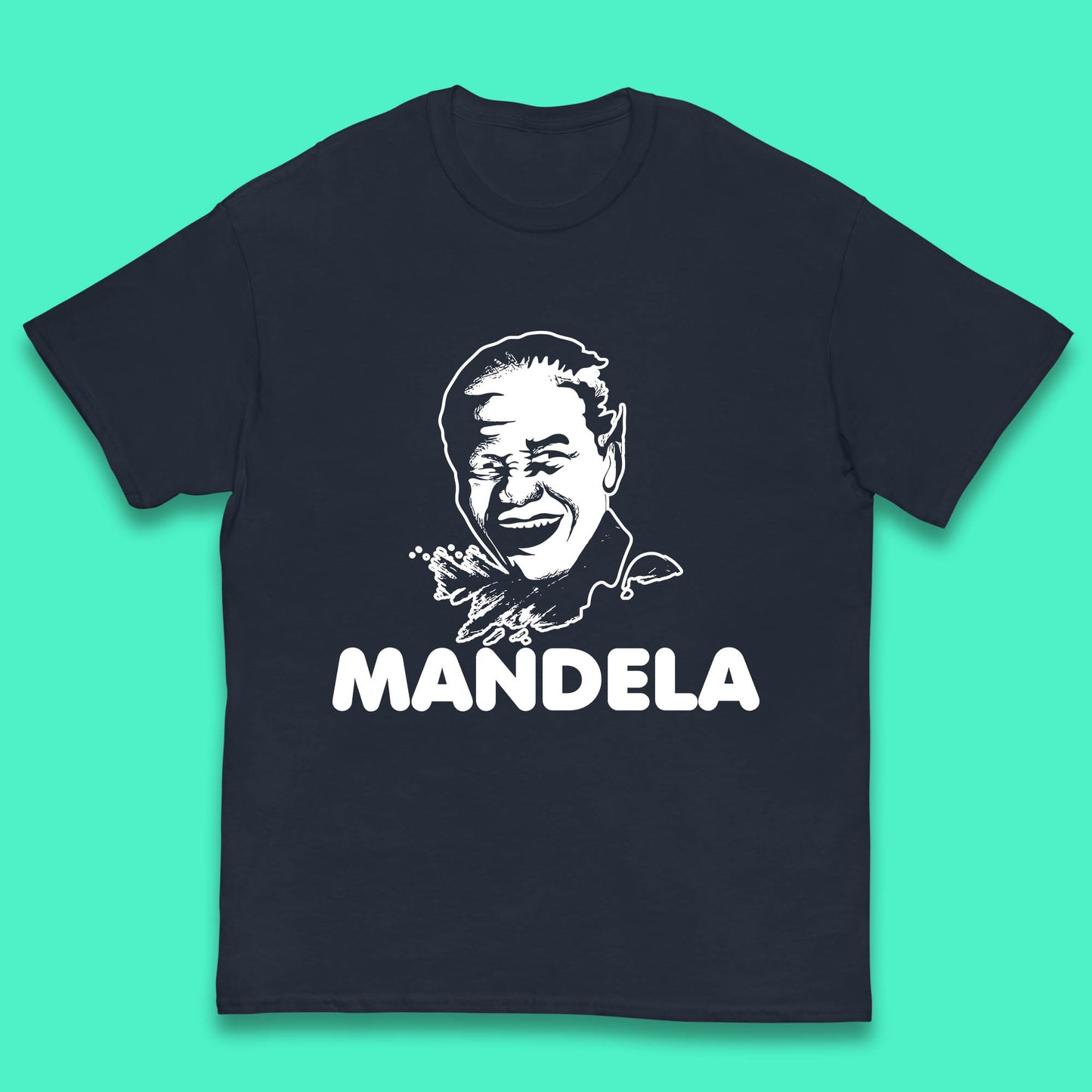 Mandela Portrait Art Black Lives Matter Nelson Mandela International Day Kids T Shirt