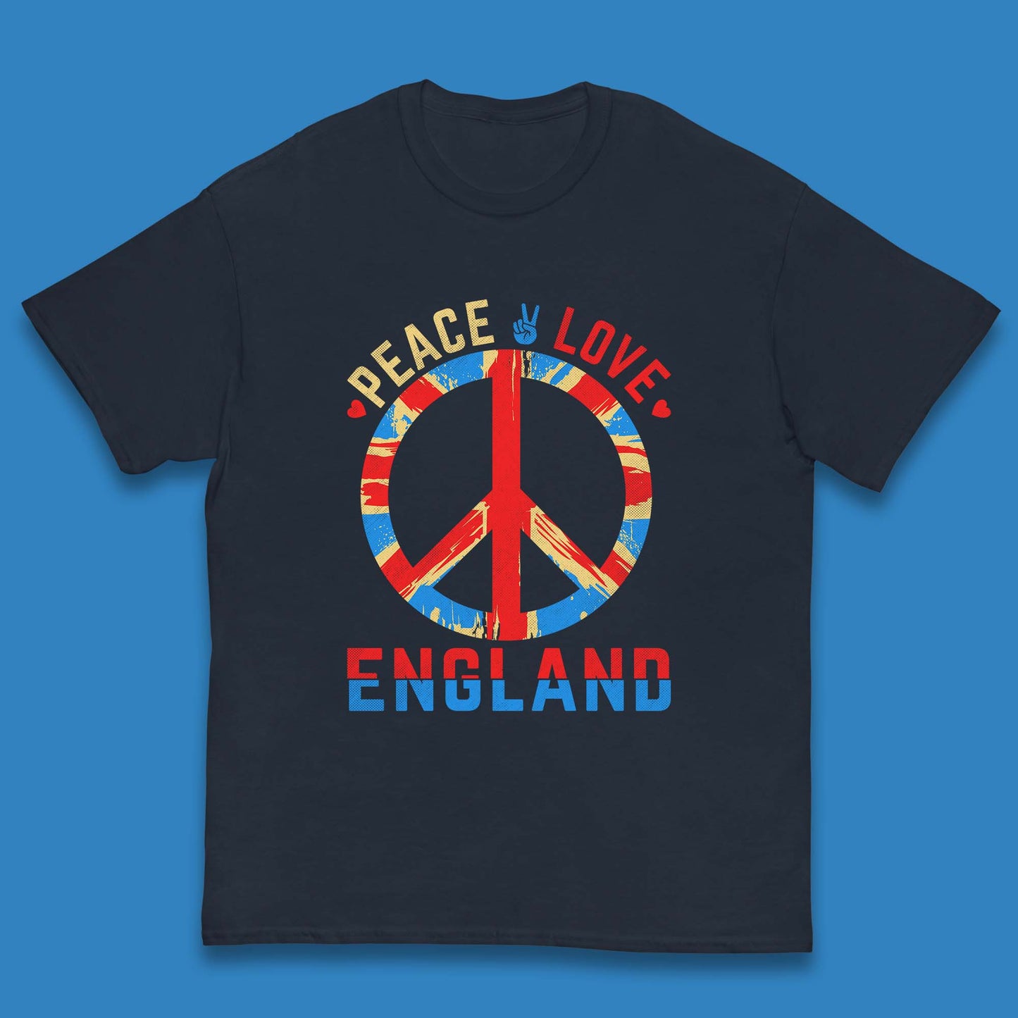 Peace Love England Peace Sign United Kingdom British England Vacation Trip Kids T Shirt