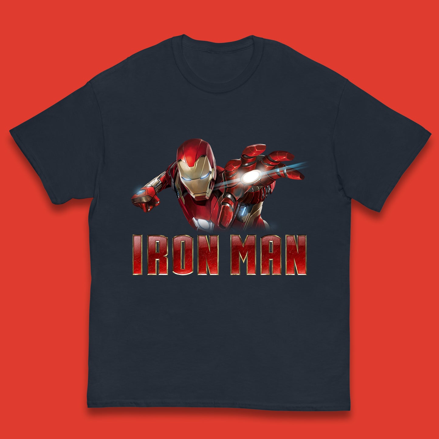 Iron Man Superhero Marvel Avengers Comic Book Character Flaying Iron-Man Marvel Comics Kids T Shirt