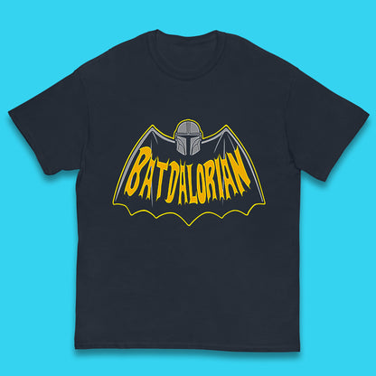 Batdalorian Star Wars The Mandalorian Or Mando X Batman Parody Fictional Characters Kids T Shirt