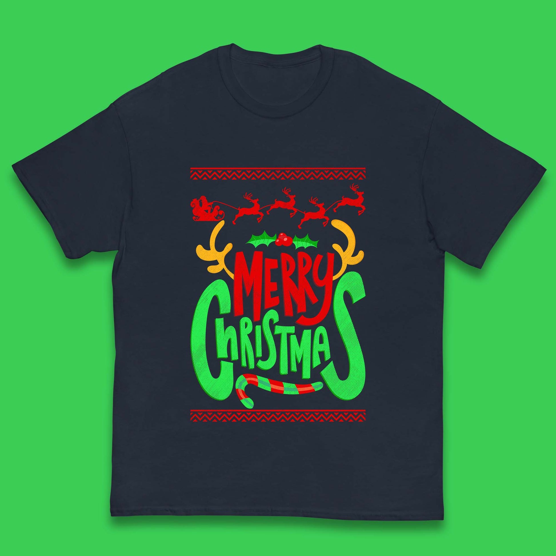 christmas reindeer antlers t shirt