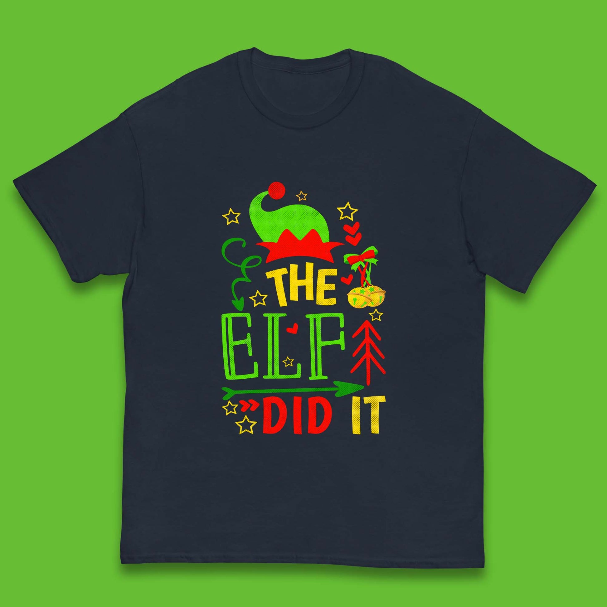 christmas the elf did it funny t shirt