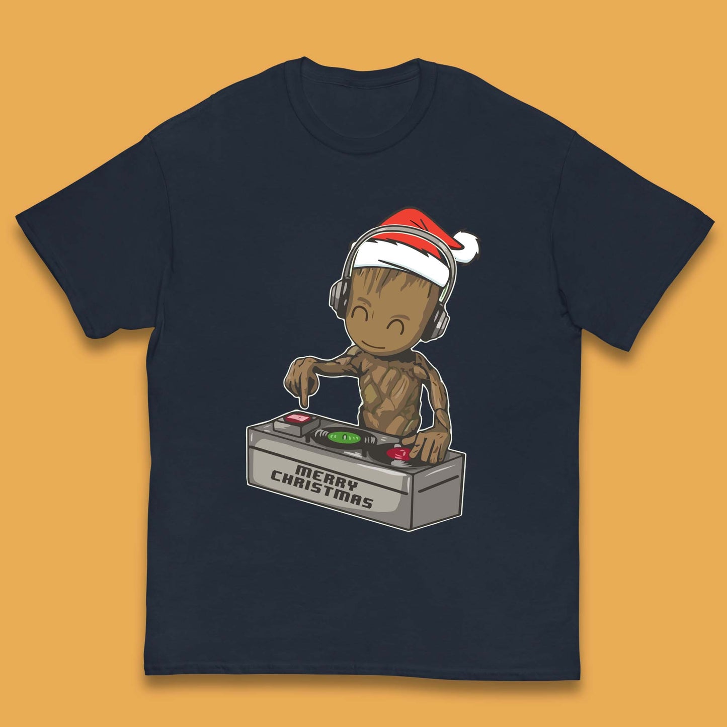 Baby Groot DJ Christmas Kids T-Shirt
