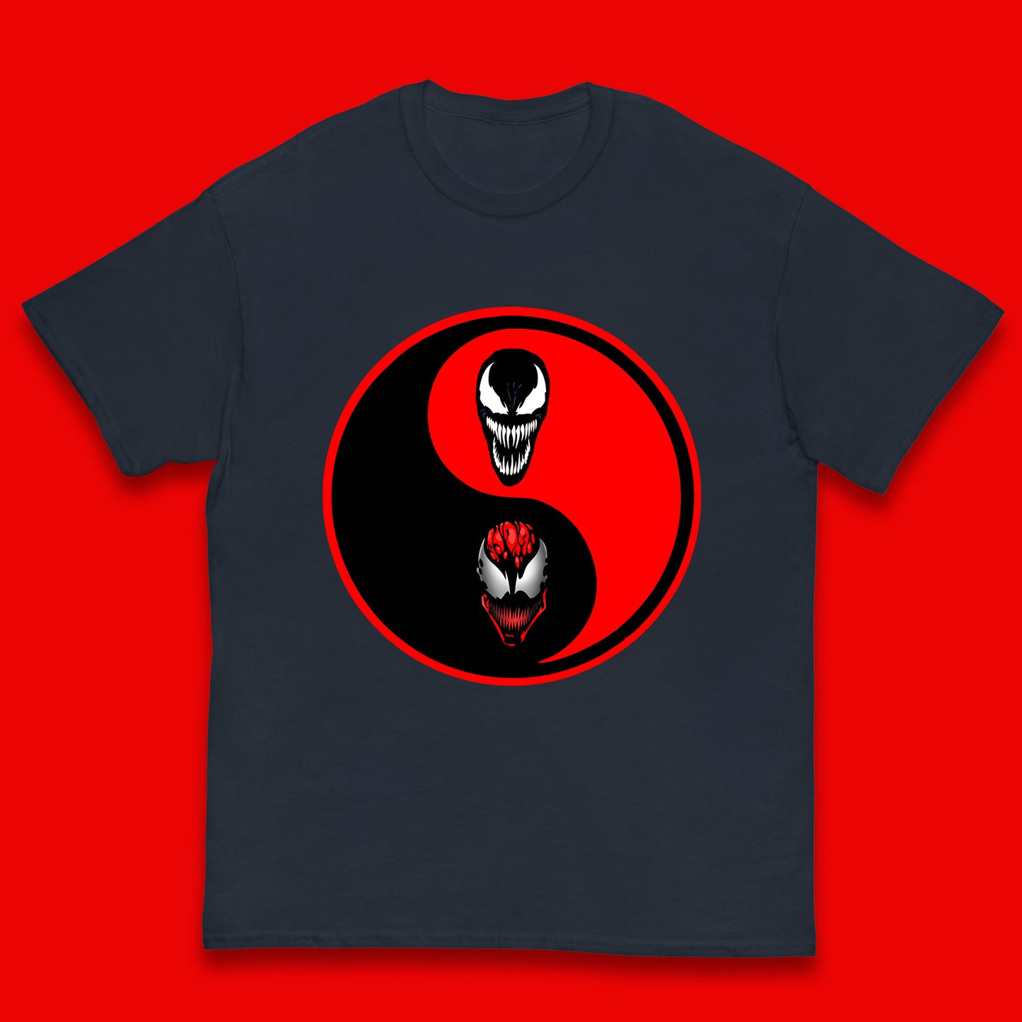 Marvel Comics Carnage And Venom Fictional Movie Character Anime Yin Yang Spoof Kids T Shirt