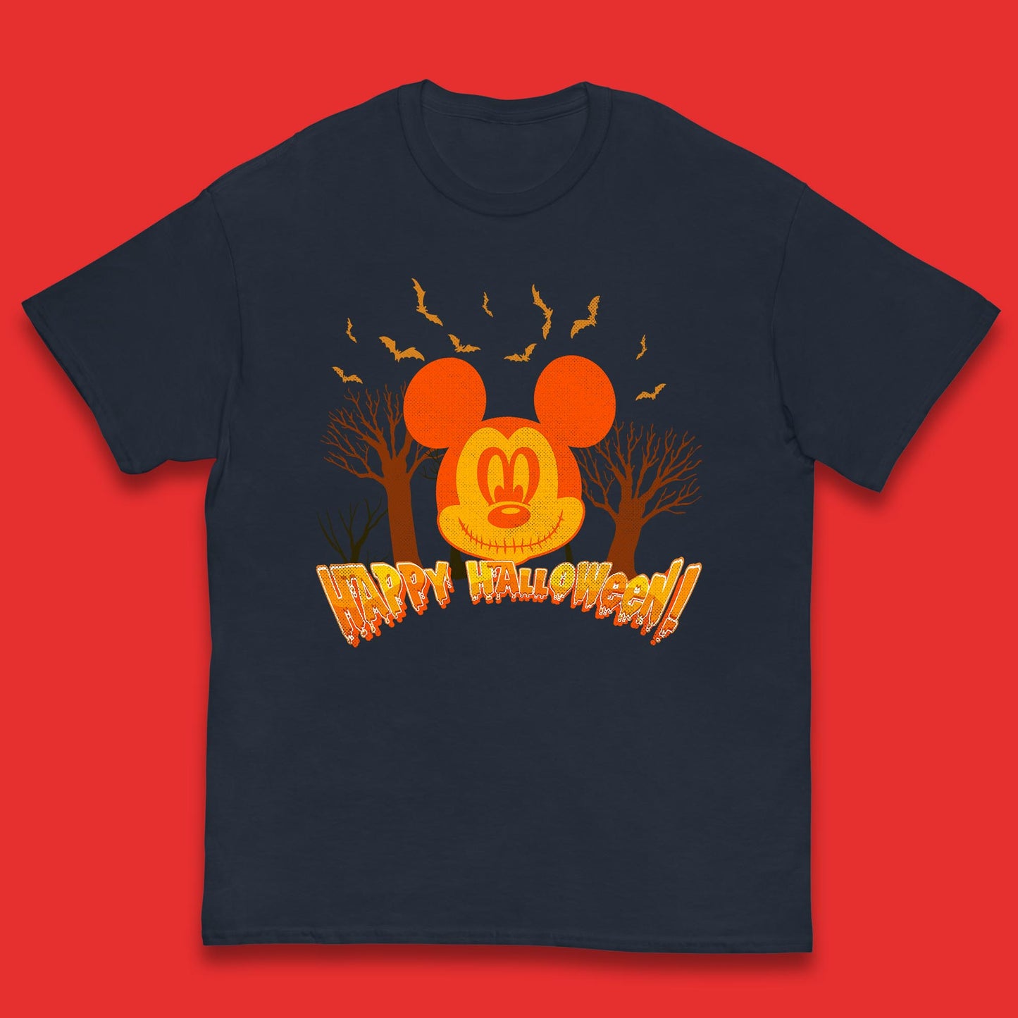 Happy Halloween Mickey Mouse Horror Scary Spooky Jack Face Halloween Disney Trip Kids T Shirt