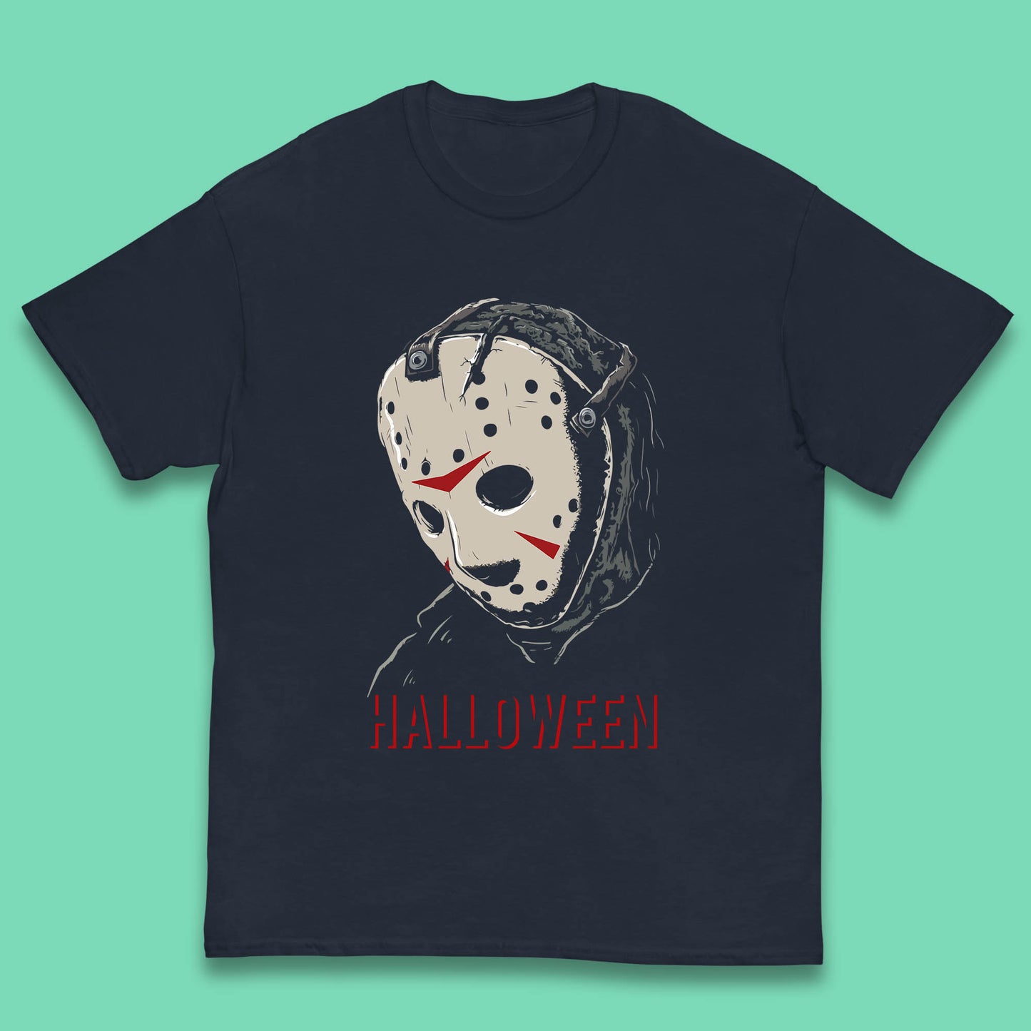 Jason Voorhees Face Mask Halloween Friday The 13th Horror Movie Character Kids T Shirt