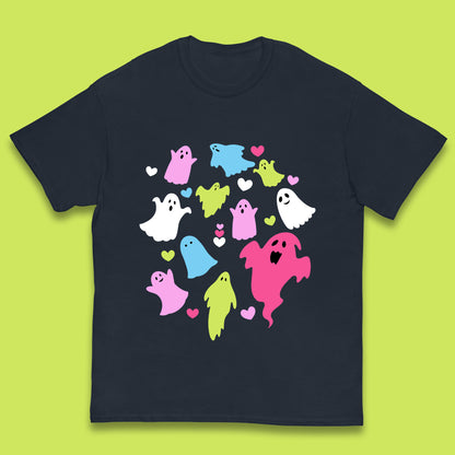 Halloween Flying Ghosts Horror Scary Boo Ghostly Halloween Spooky Ghost Kids T Shirt