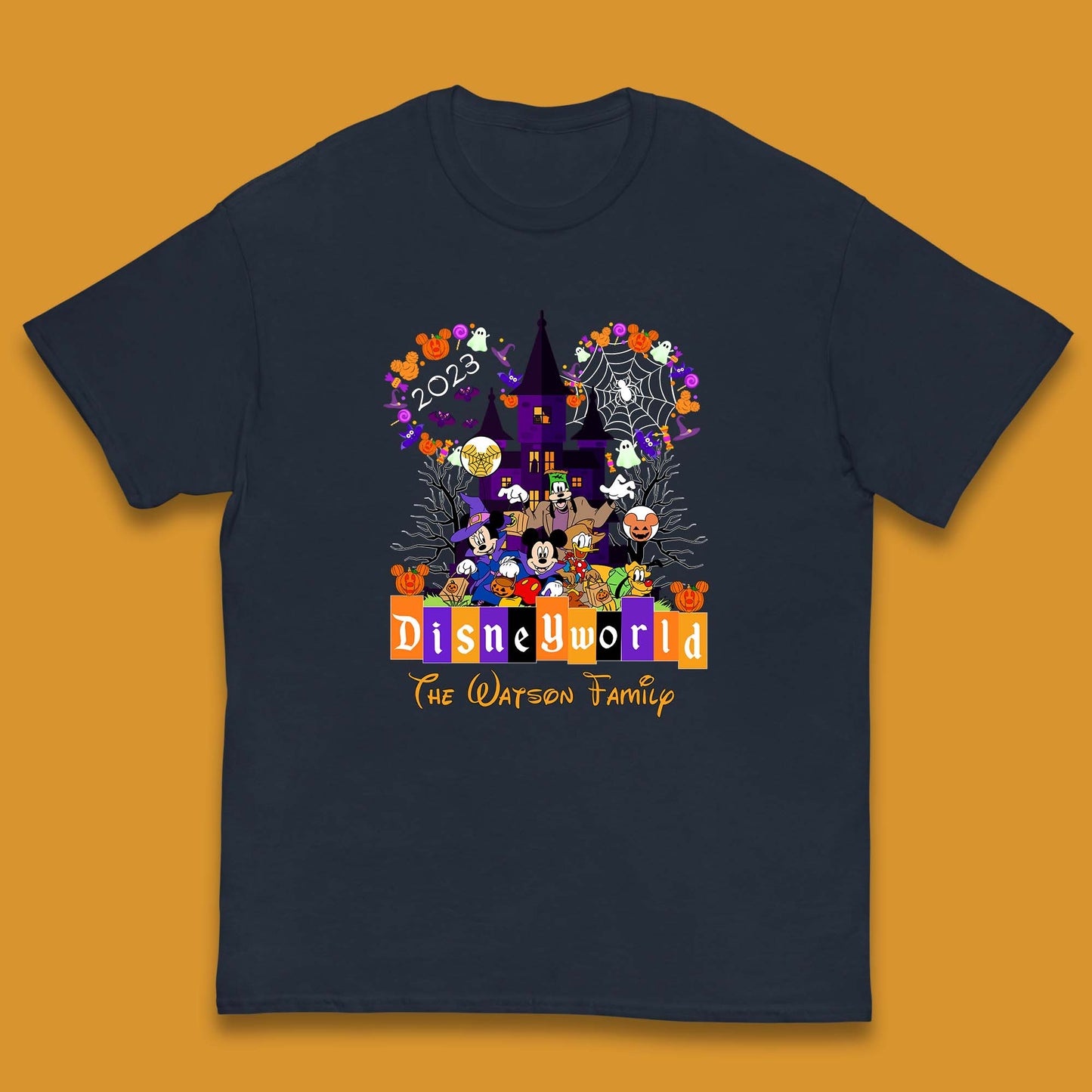 Personalised Disneyworld Halloween Family Disneyland Castle Mickey And Friends Disney Trip Kids T Shirt
