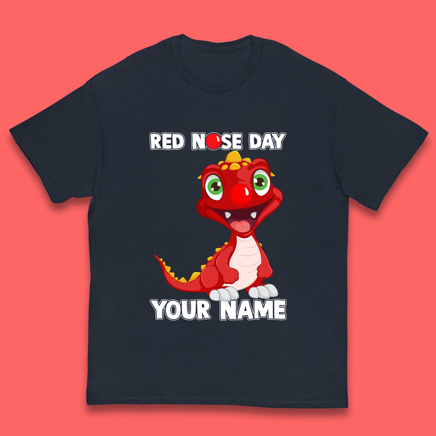 Personalised Red Nose Day Dragon Kids T-Shirt