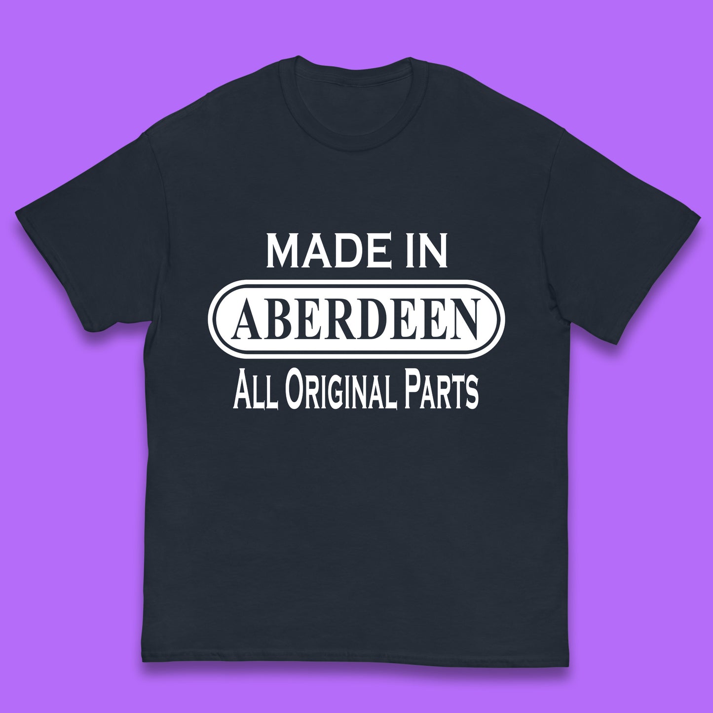 Made In Aberdeen All Original Parts Vintage Retro Birthday City In Scotland Gift Kids T Shirt