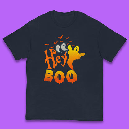 Whispers in the Moonlit Night Hey Boo Horror Scary Costume Halloween Boo Wear Kids T Shirt
