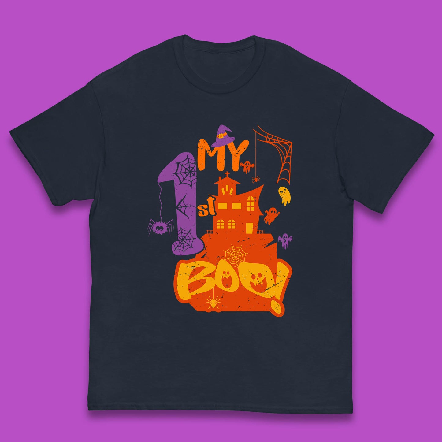 My 1st Boo Halloween Horror Scary Witch House Spooky Season Kids T Shirt