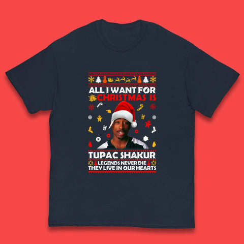 Tupac Shakur Christmas Kids T-Shirt