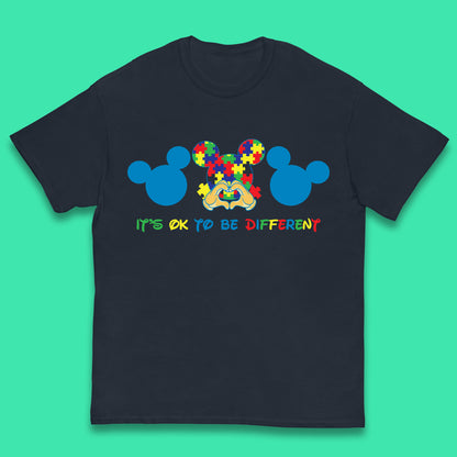It's Ok To Be Different Autism Awareness Mickey Mouse Autism Support Acceptance Kids T Shirt