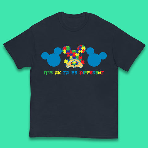 It's Ok To Be Different Autism Awareness Mickey Mouse Autism Support Acceptance Kids T Shirt