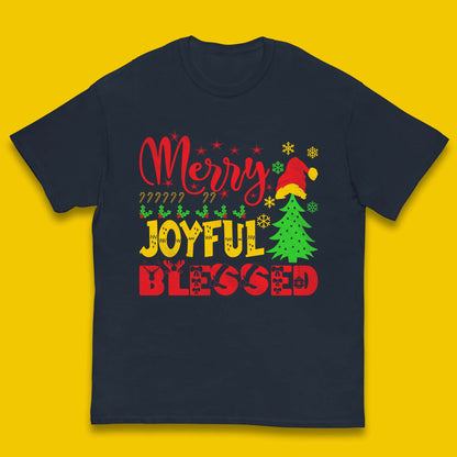 Merry Joyful Blessed Christmas Kids T-Shirt
