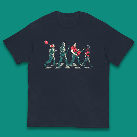 Halloween Friends Horror Movie Characters The Beatles Walk Abbey Road Killer Squad Kids T Shirt