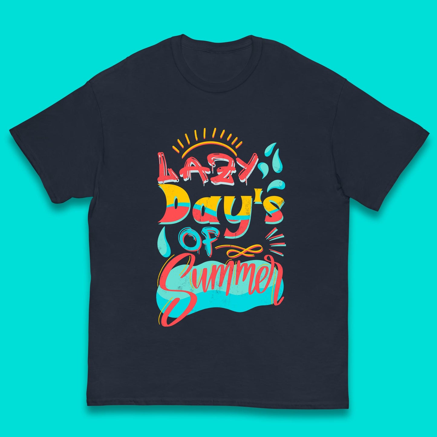 Lazy Days Of Summer Vintage Retro Sunset Surfer Beach Holiday Trip Kids T Shirt