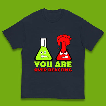 You Are Over Reacting Creepy Face Flask Funny Meme Chemistry Lovers Kids T Shirt