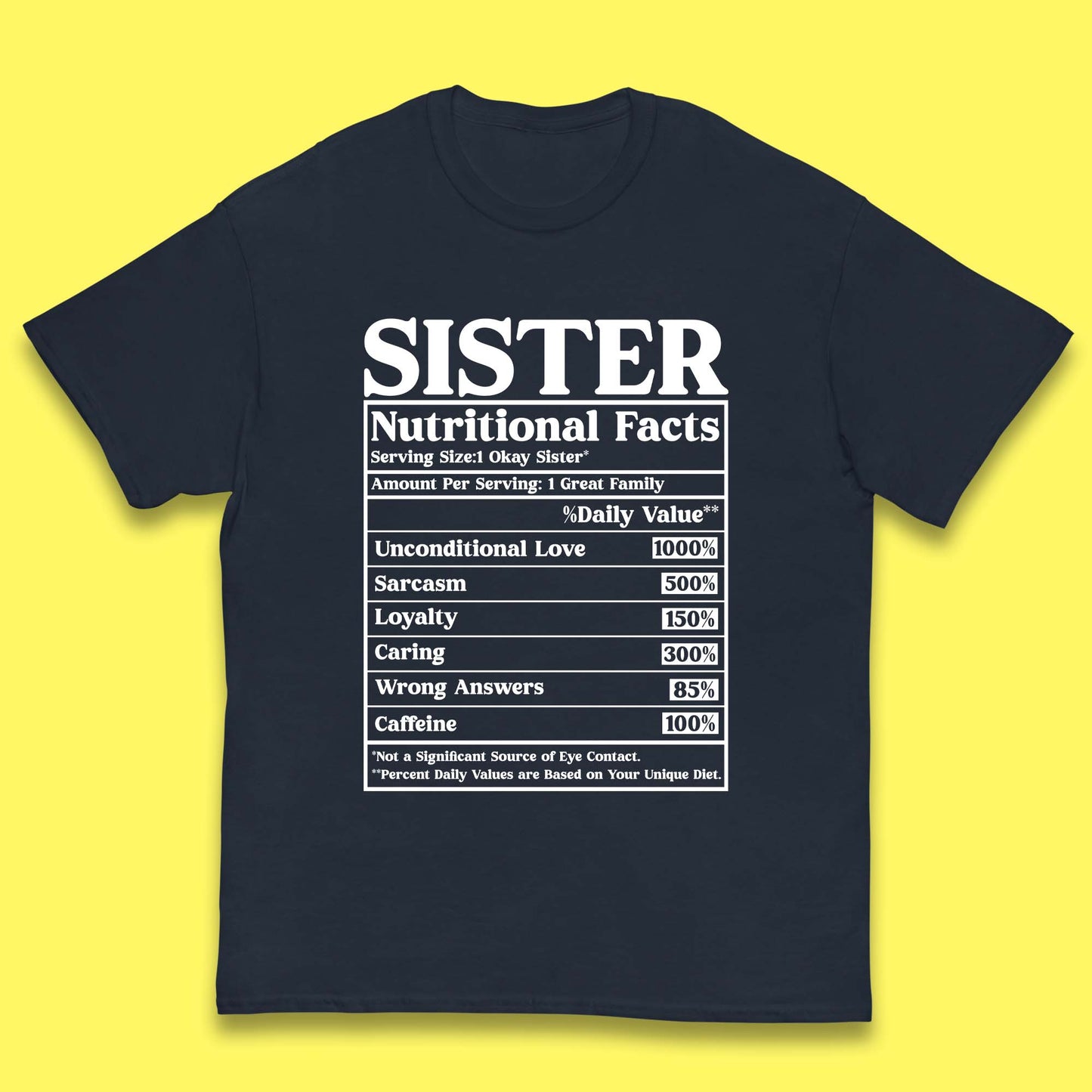 Sister Nutrition Facts Kids T-Shirt