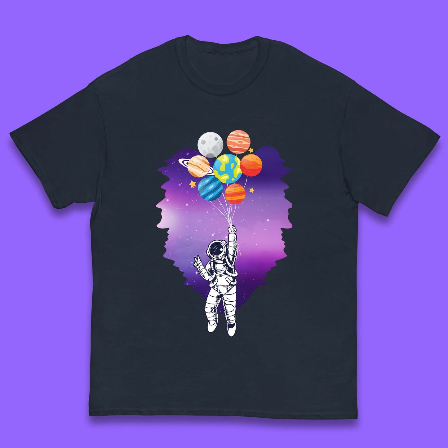 Astronaut Space Planets Balloons Kids T-Shirt