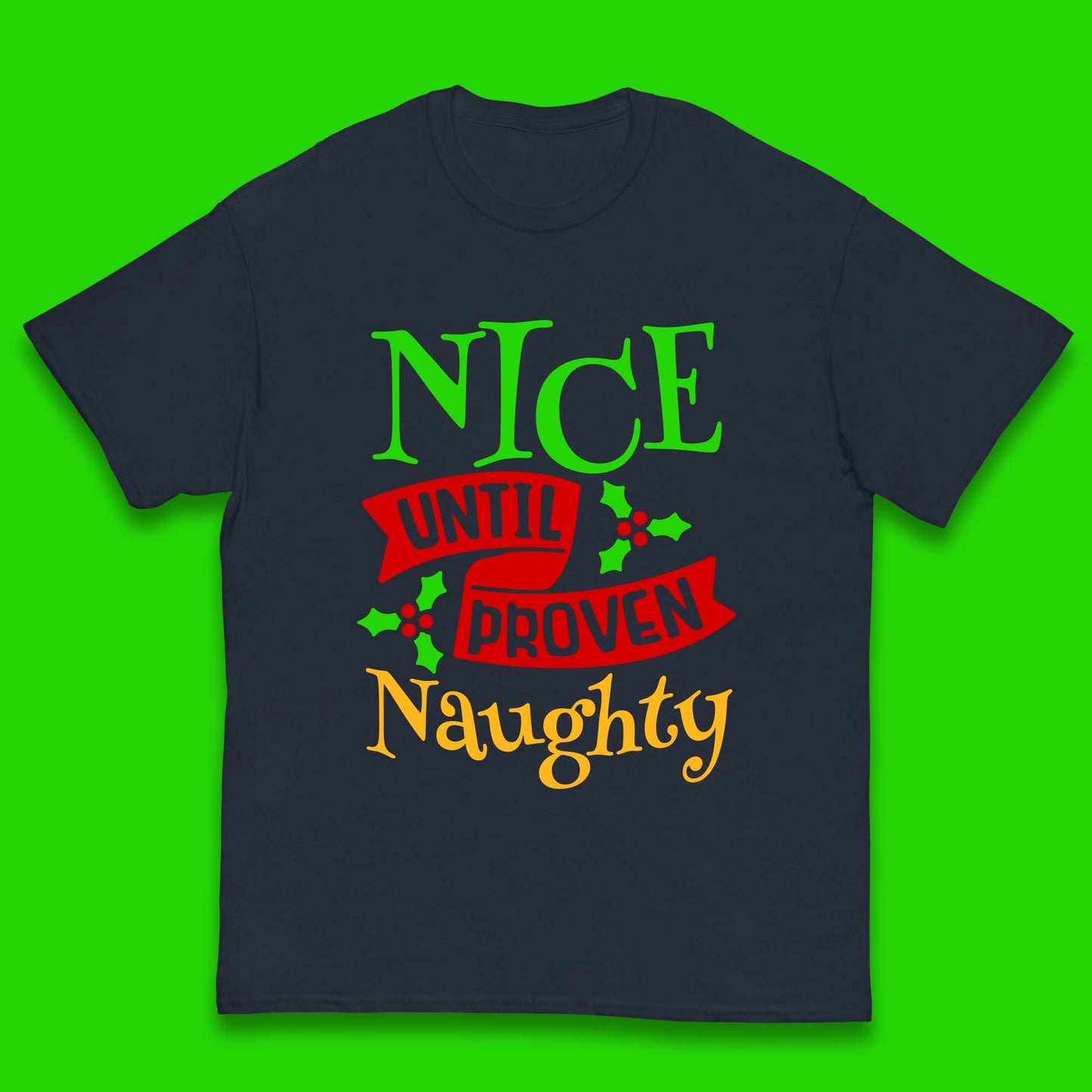 christmas nice until proven naughty t shirt