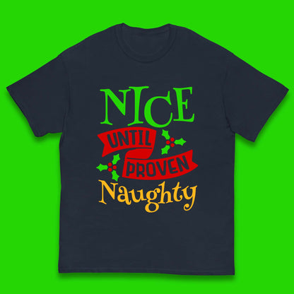 christmas nice until proven naughty t shirt