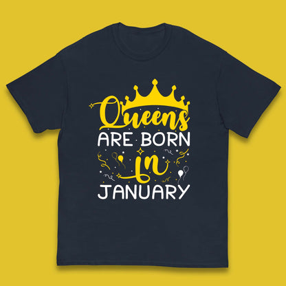 Queens Are Born In January Kids T-Shirt