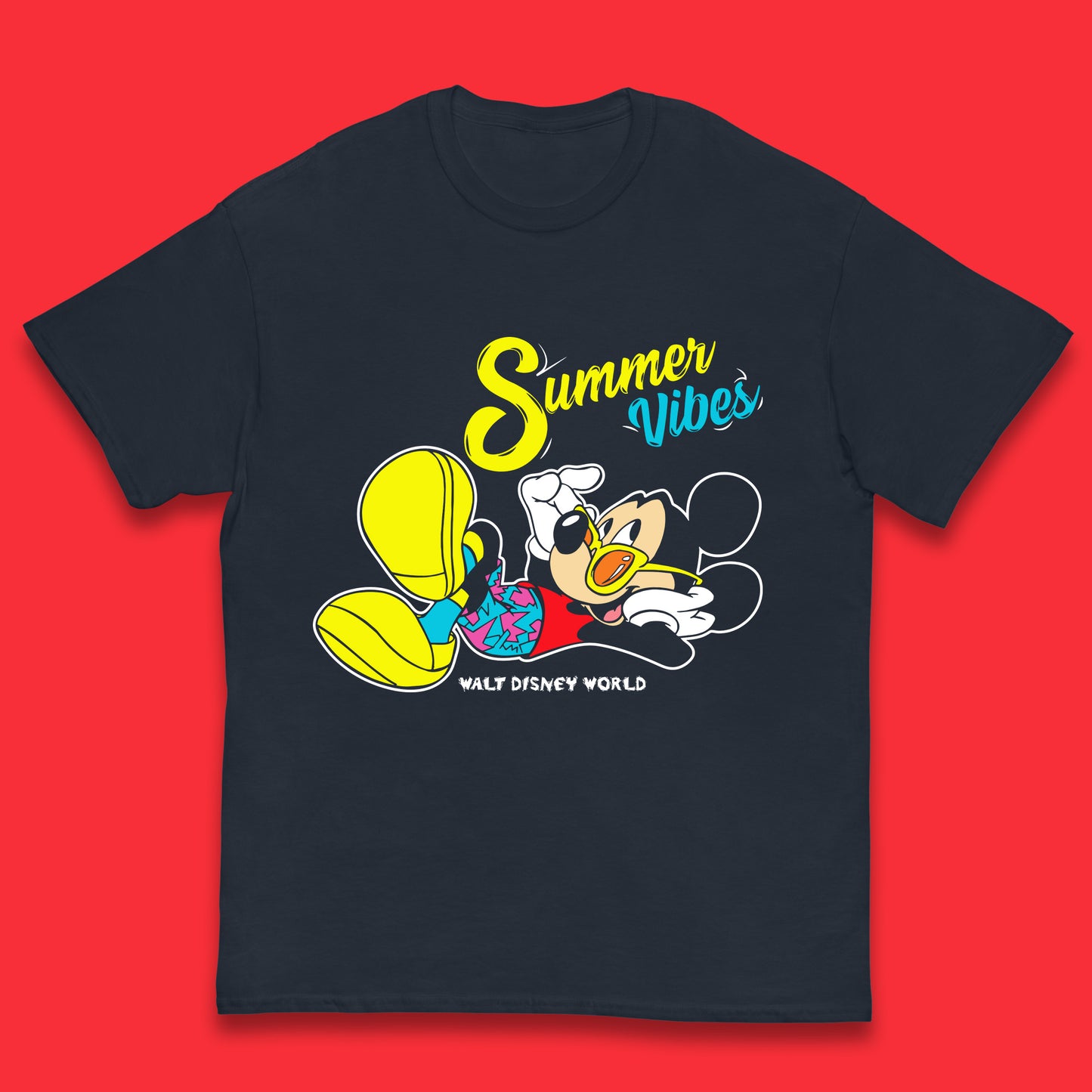 Summer Vibes Mickey Mouse Minnie Mouse Walt Disney World Disneyland Mickey Mouse Enjoying Summer Kids T Shirt