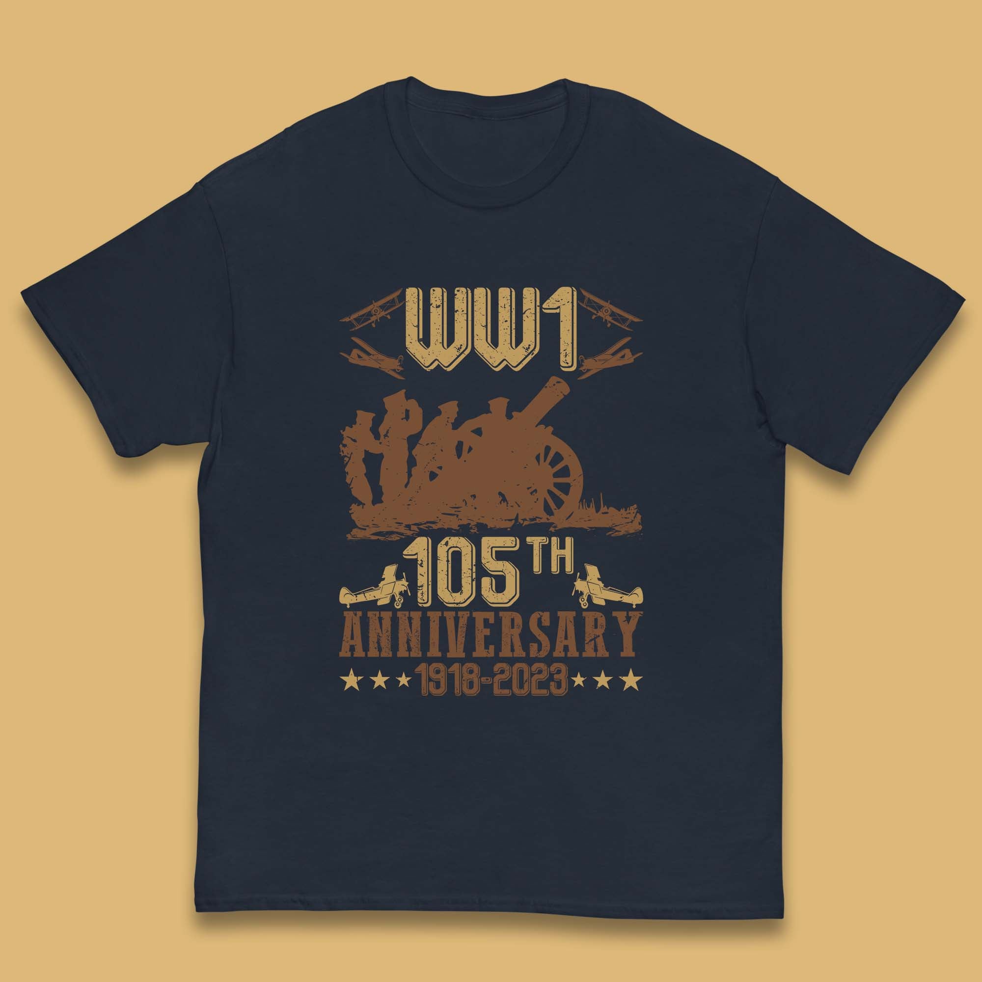 WW1 105th Anniversary 1918-2023 End Of World War I Remembrance Day Kids T Shirt