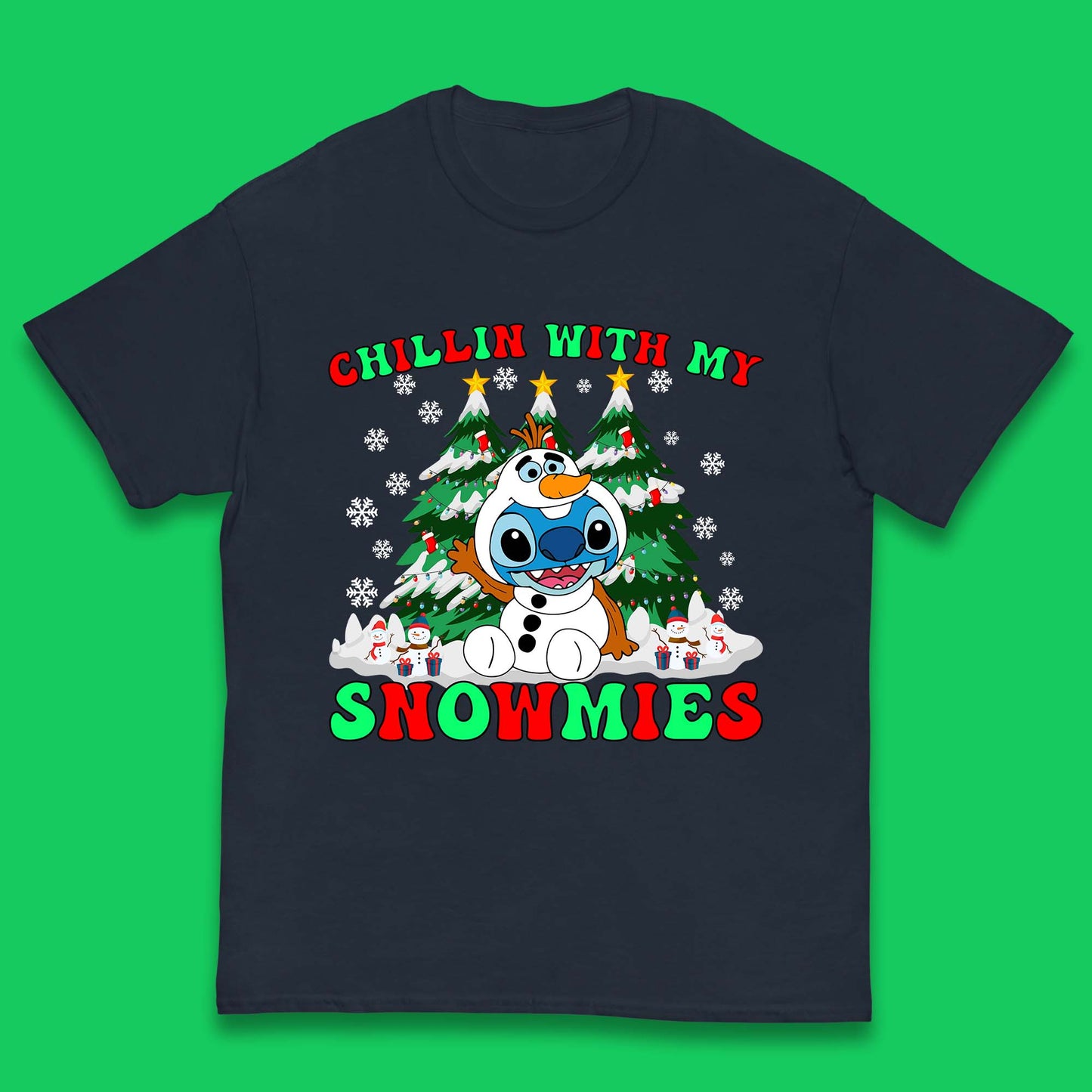 Snowman Stitch Christmas Kids T-Shirt