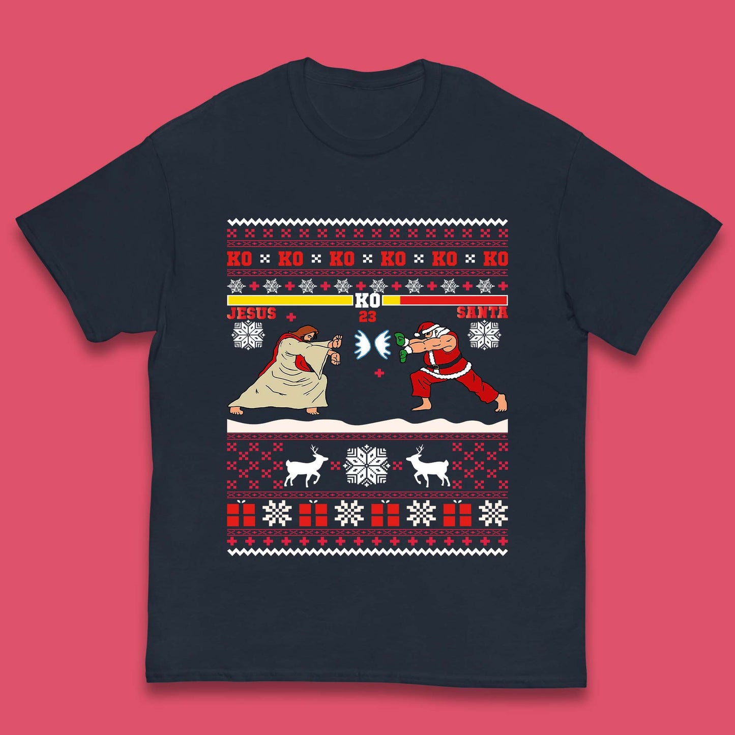 Jesus Vs Santa KO Christmas Kids T-Shirt