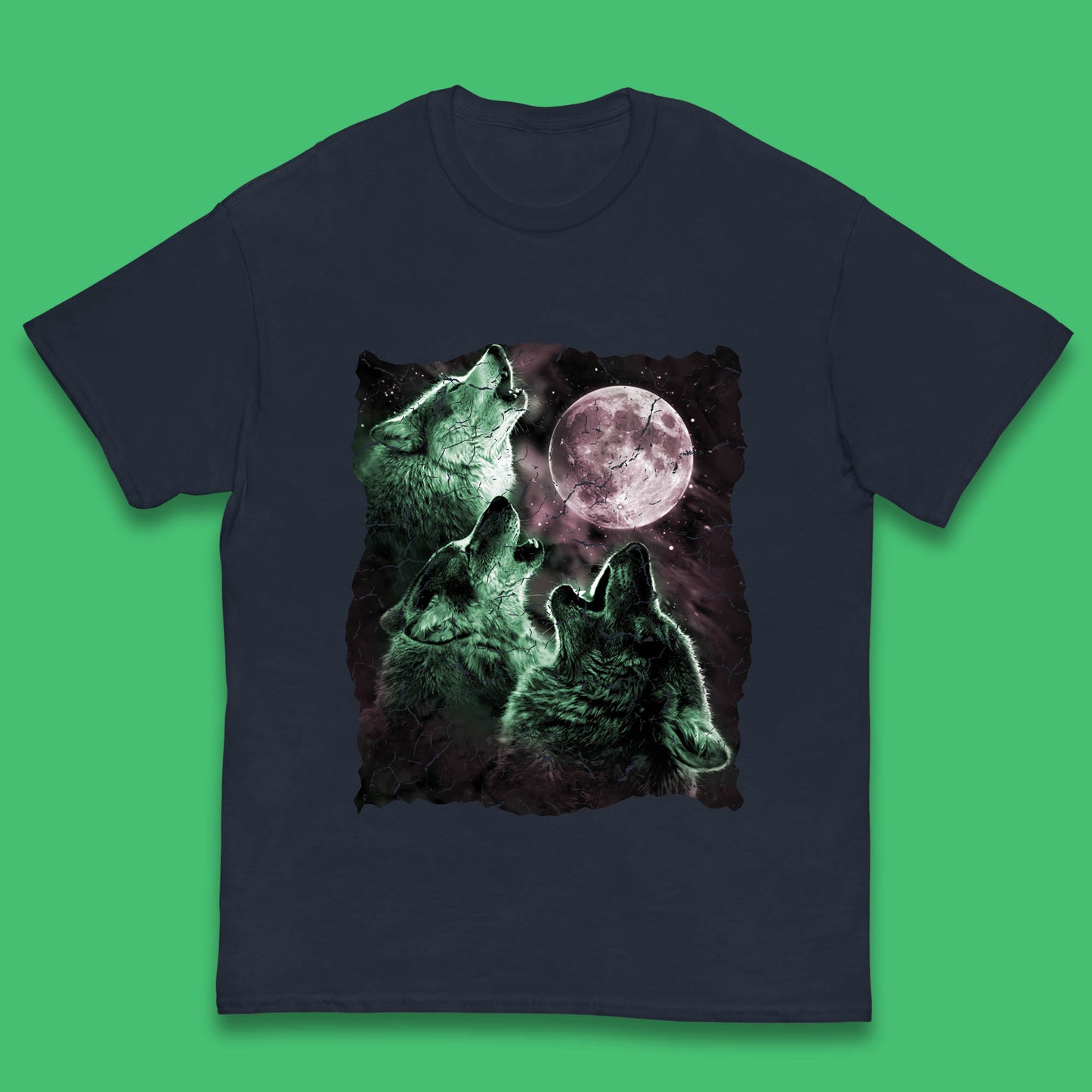Three Wolf Howling At Moon Wild Free Wolves Three Wolf Dog Animal The Mountain Kids T Shirt