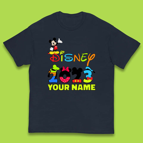 Personalised Disney 2023 Disney Club Your Name Mickey Mouse Minnie Mouse Donald Duck Pluto Goofy Cartoon Characters Disney Vacation Kids T Shirt