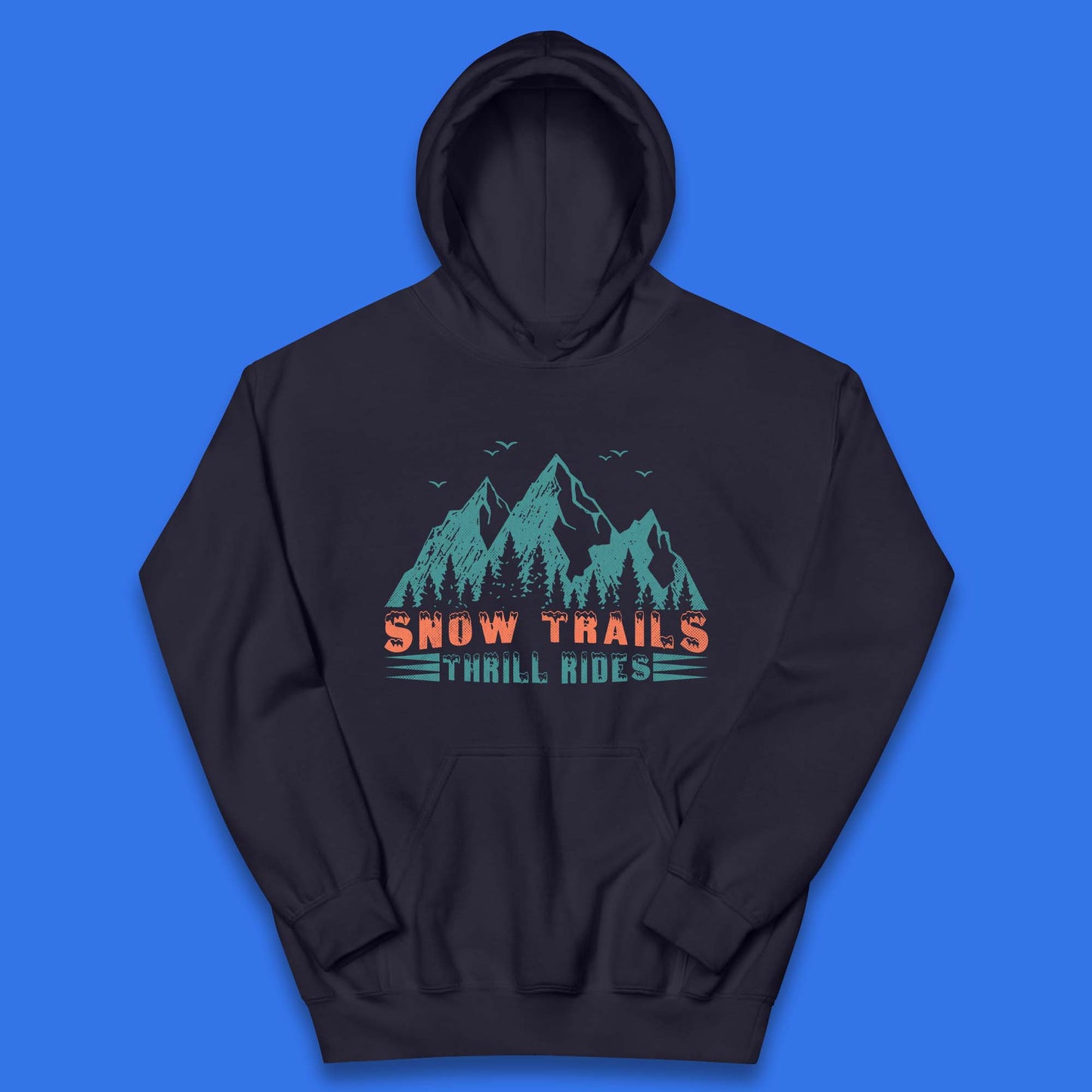 Snow Trail Thrill Rides Kids Hoodie