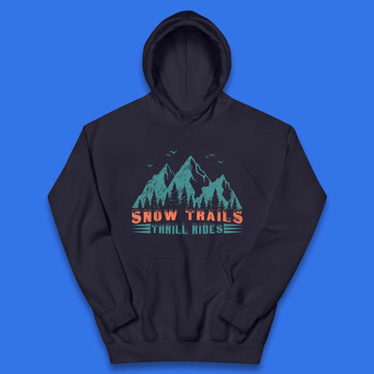 Snow Trail Thrill Rides Kids Hoodie