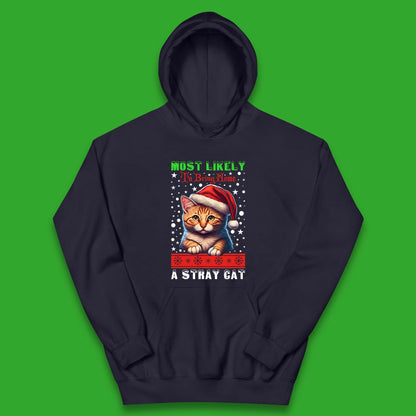 Stray Cat Christmas Kids Hoodie