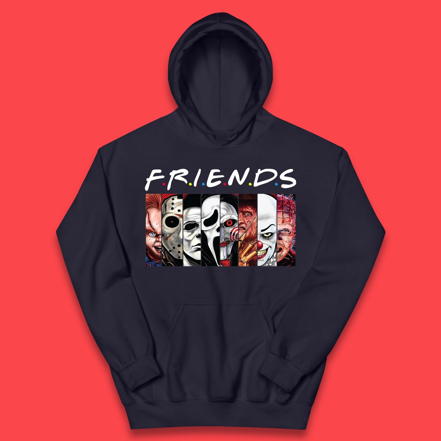 Halloween Friends Horror Movie Characters Killers Scary Friends Kids Hoodie