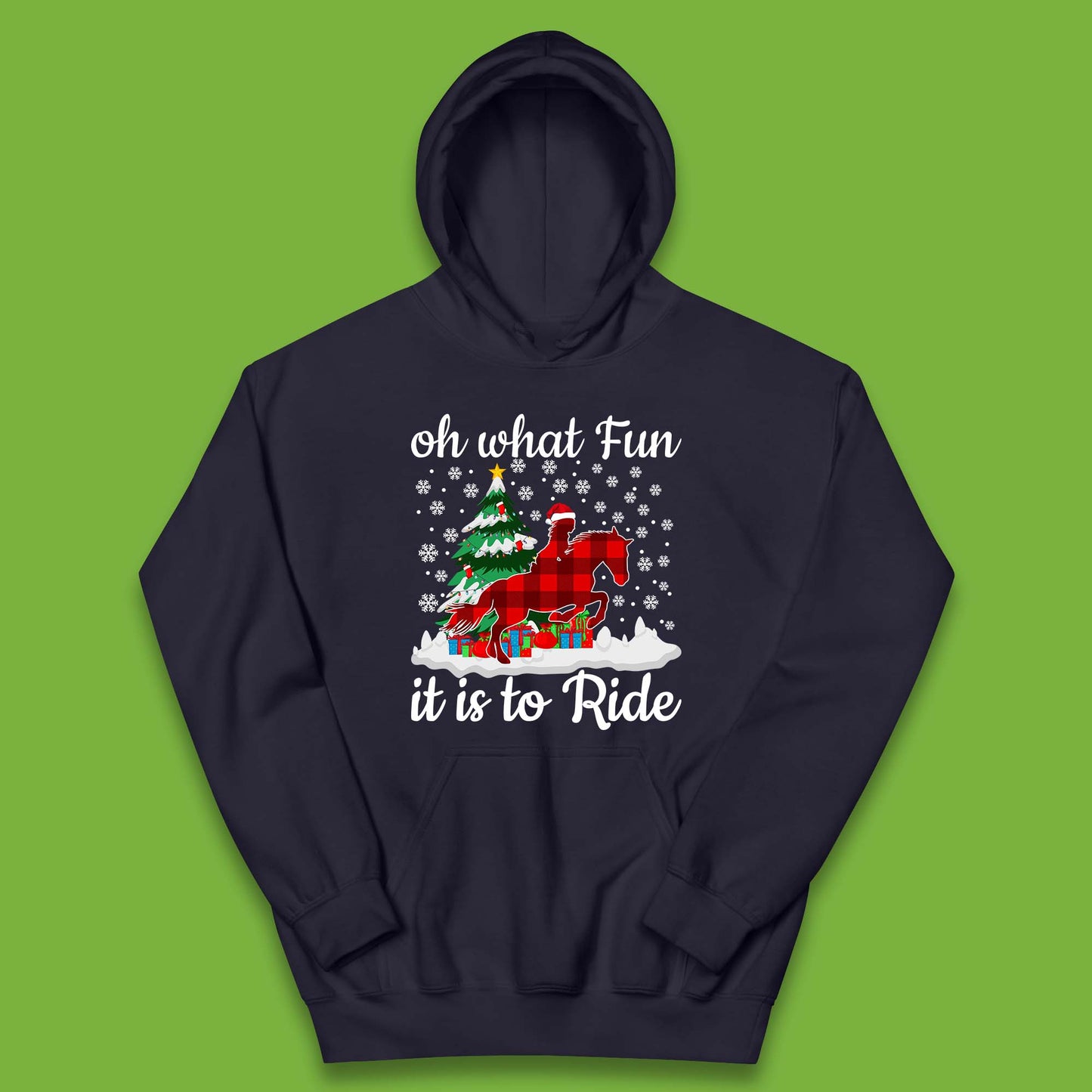 horse riding christmas kids hoodie