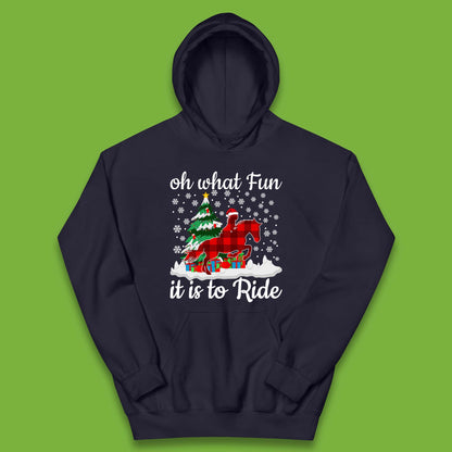 horse riding christmas kids hoodie