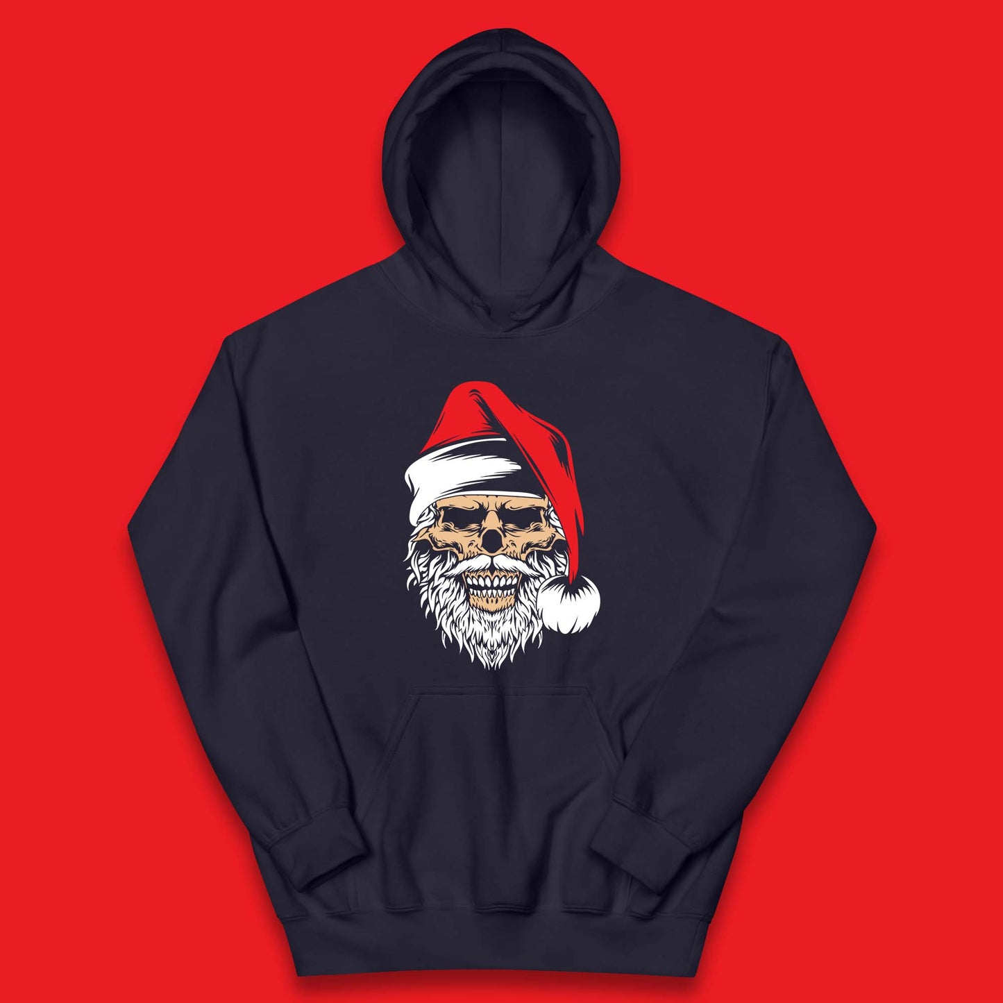 christmas gothic skull santa hat hoodie