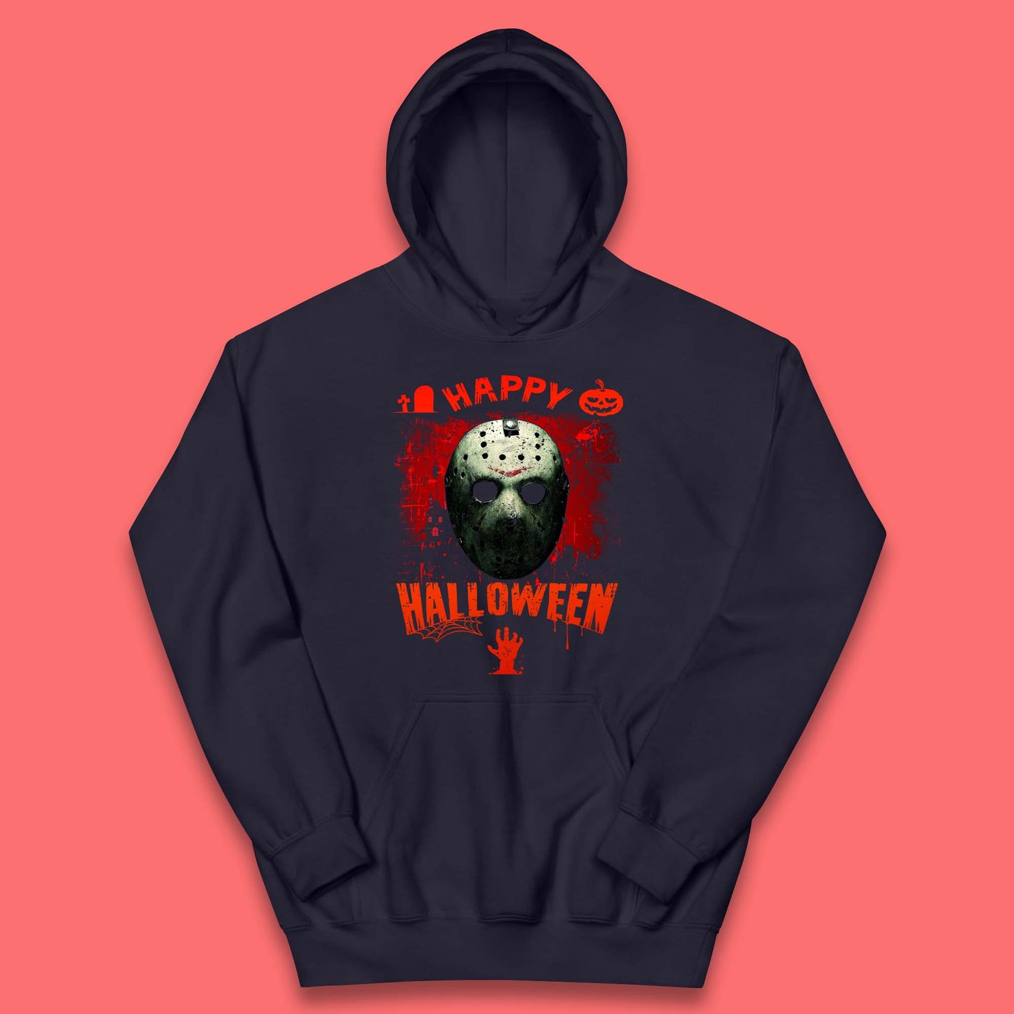 Happy Halloween Jason Voorhees Face Mask Halloween Friday The 13th Horror Movie Kids Hoodie