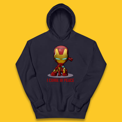 I Come In Peace Marvel Avenger Movie Character Iron Man Superheros Ironman Costume Superheros Kids Hoodie